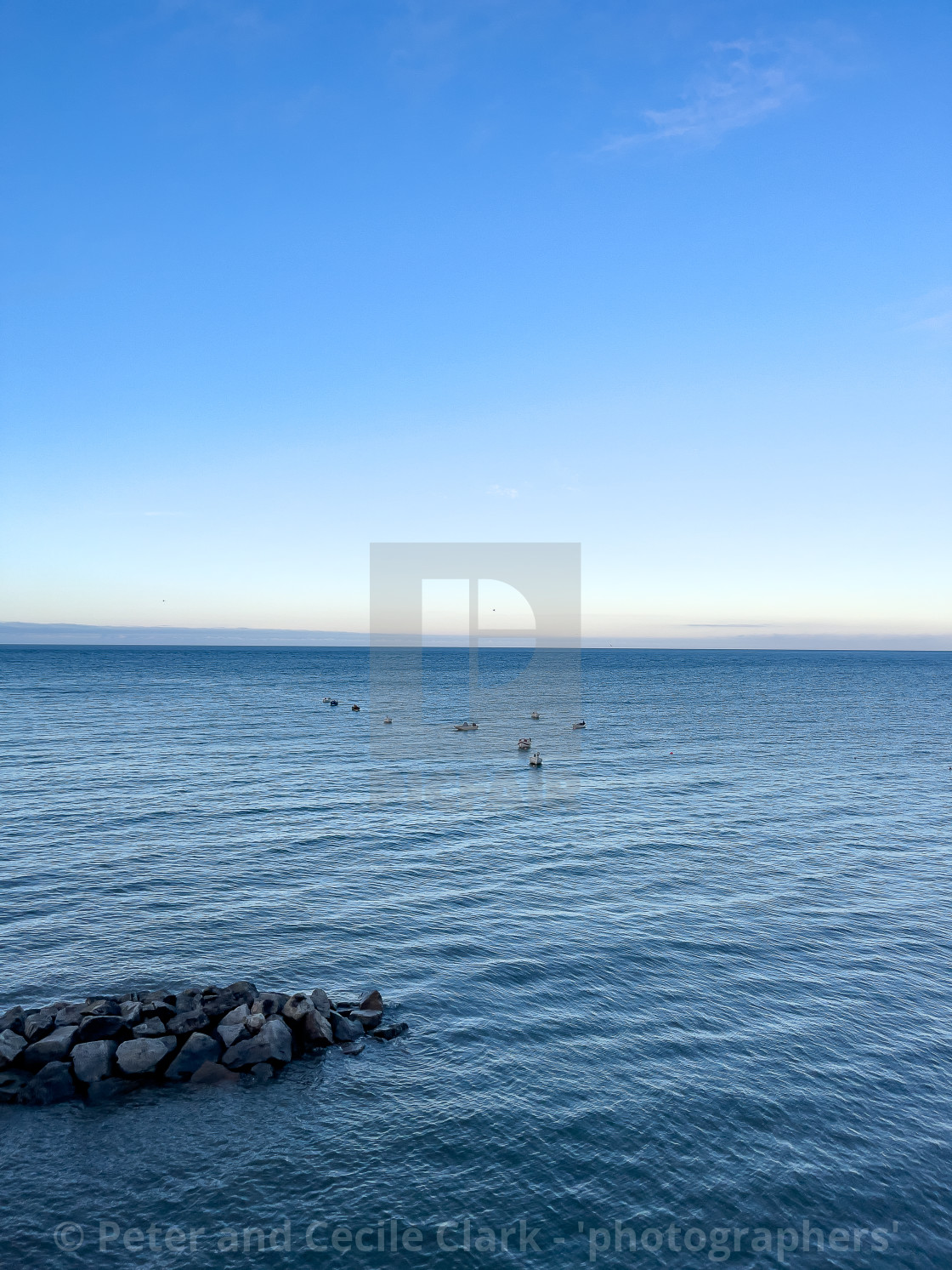 "Robin Hoods Bay, Seascape." stock image