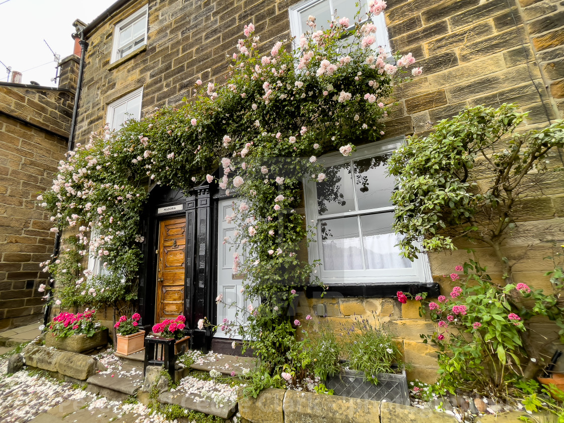 "Robin Hoods Bay Cottage" by Peter and Cecile Clark - 'photographers' - £10.00 "Robin Hoods Bay Cottage" stock image