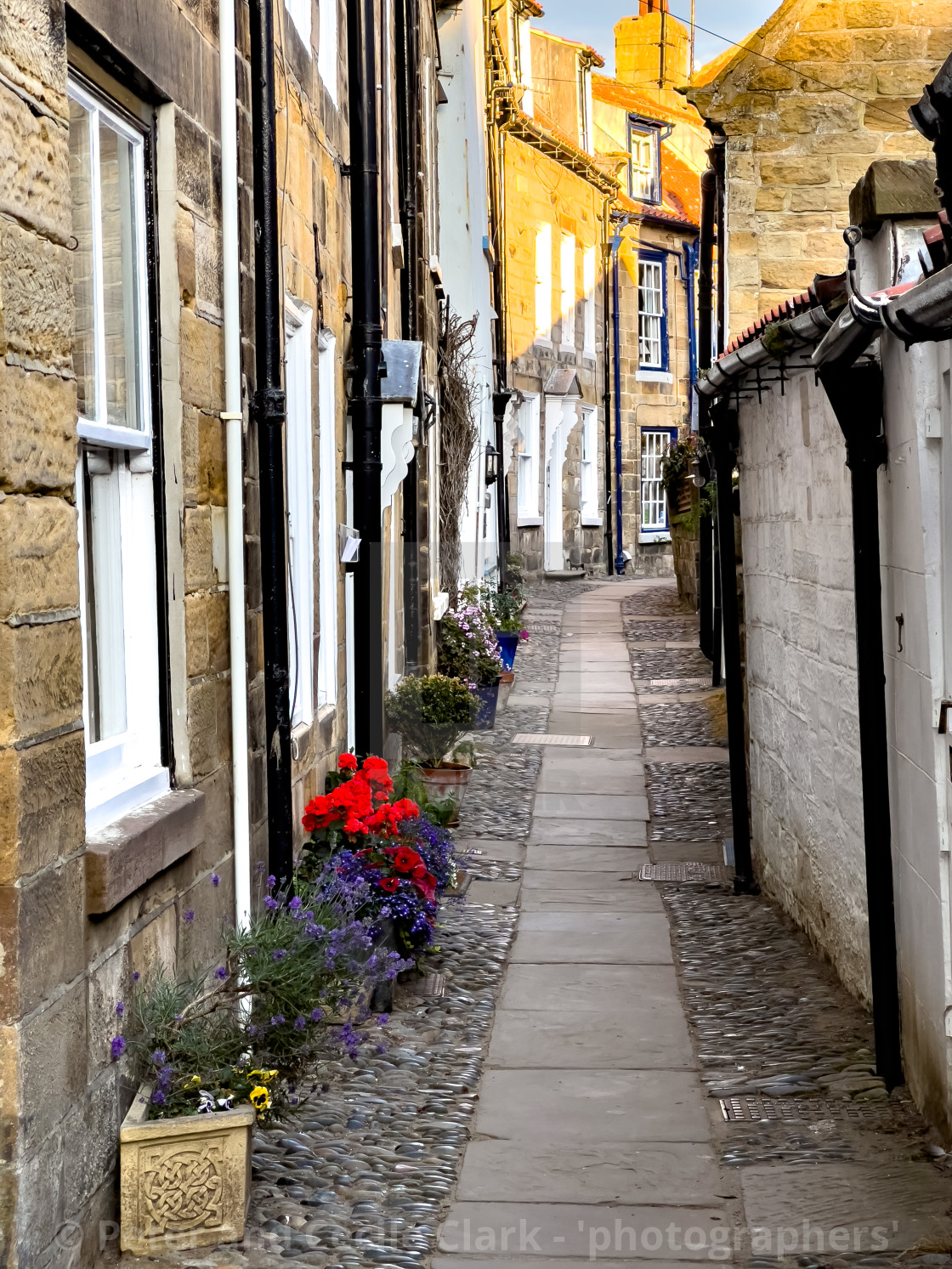 "Ginnel, Robin Hoods Bay." stock image