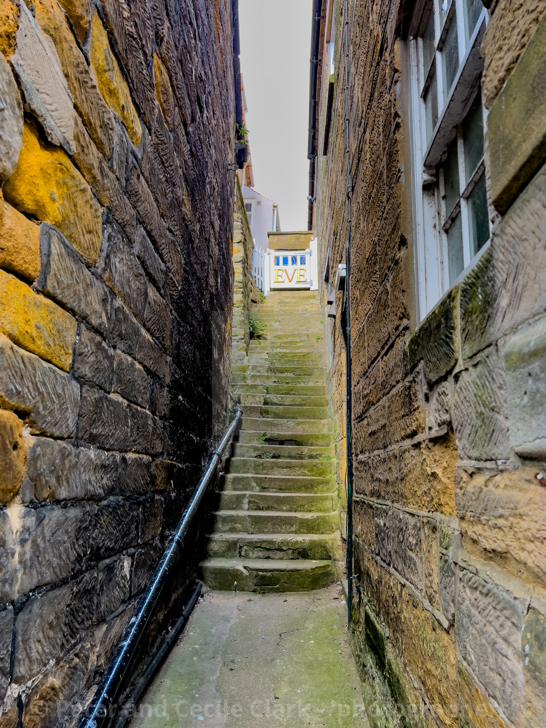 "Ginnel, Robin Hoods Bay." stock image