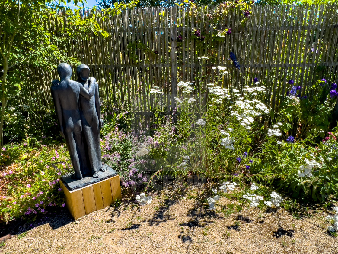 "Helmsley Walled Garden Sculpture. In Passing." stock image