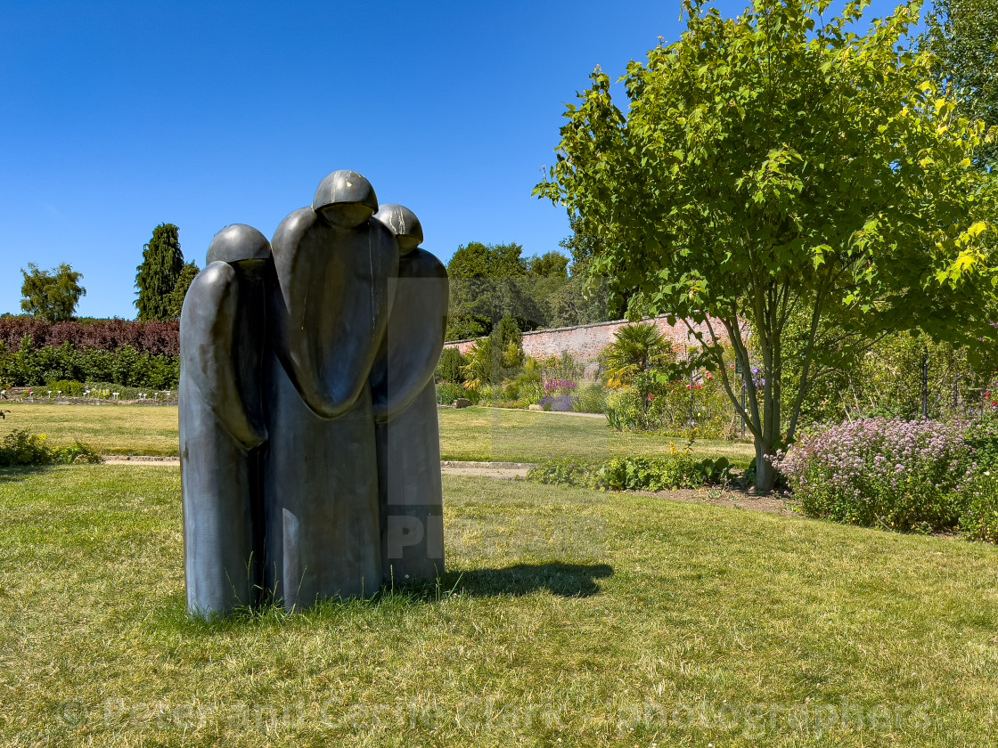 "Helmsley Walled Garden Chorus Sculpture." stock image