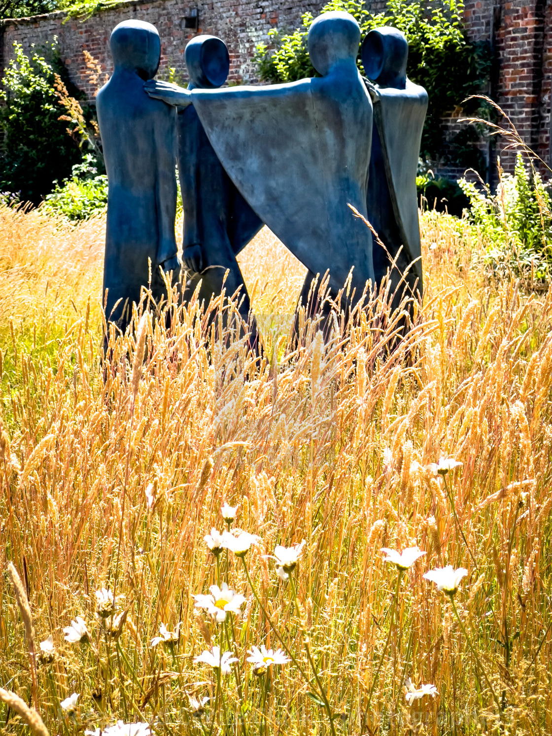 "Helmsley Walled Garden Sculpture. Someone." stock image