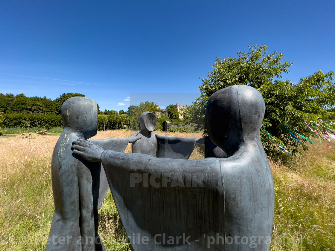 "Helmsley Walled Garden Sculpture, Someone." stock image