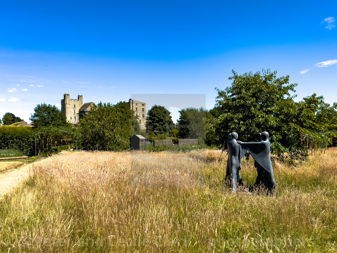 "Helmsley Walled Garden Sculpture. Someone." stock image