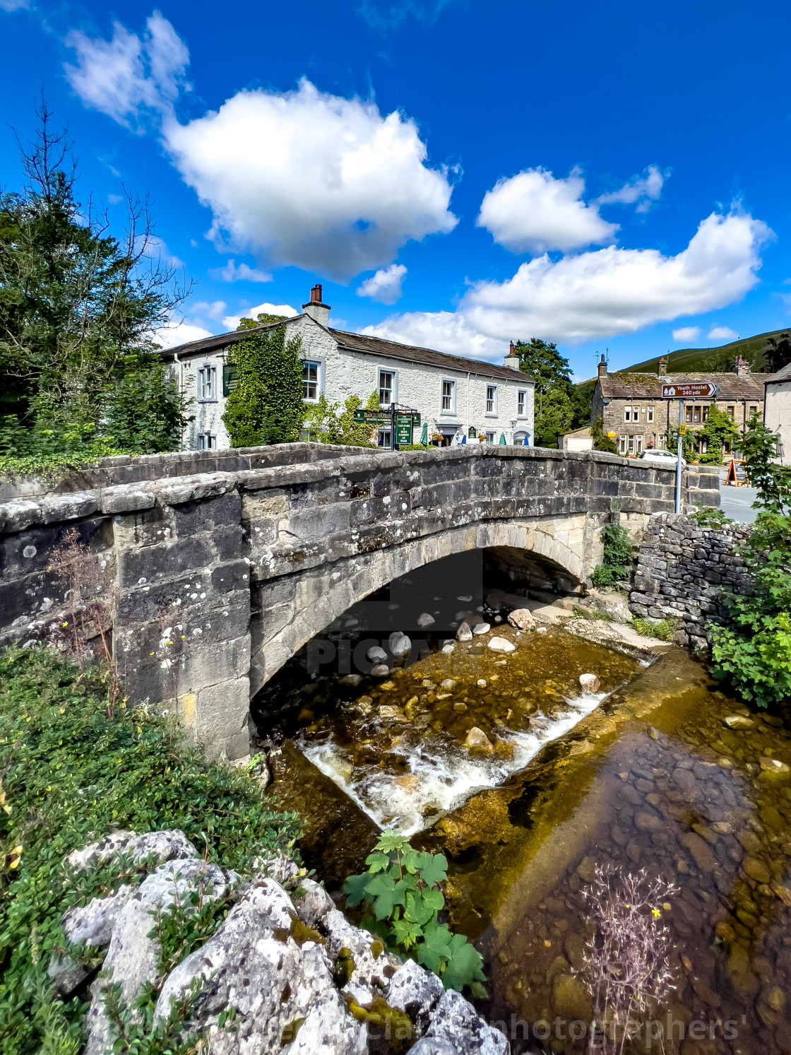 "Townfoot Bridge over Kettlewell Beck" stock image