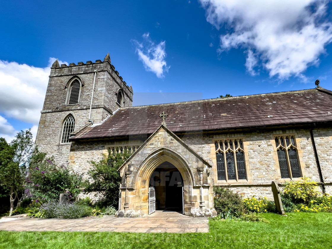 "St Mary's Church, Kettlewell." stock image