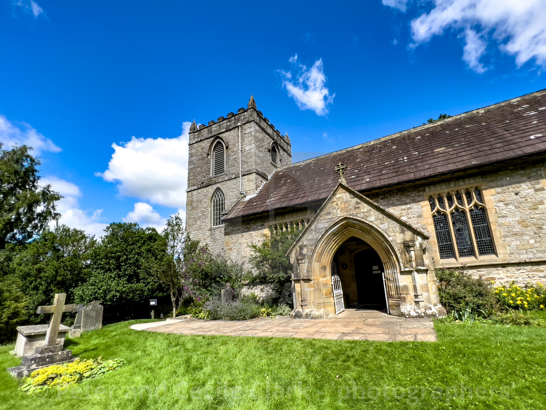 "St Mary's Church, Kettlewell." stock image