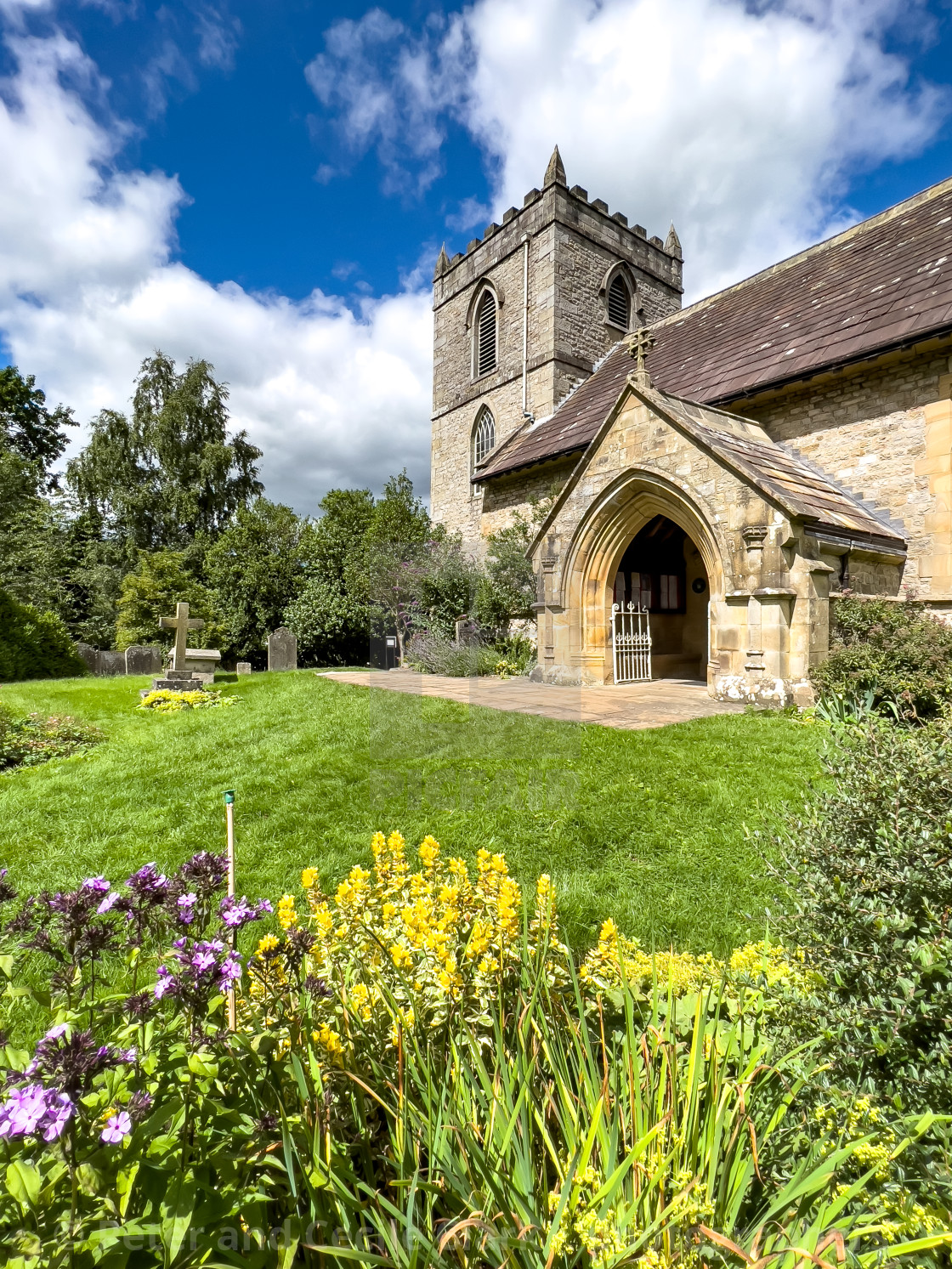 "St Mary's Church, Kettlewell." stock image