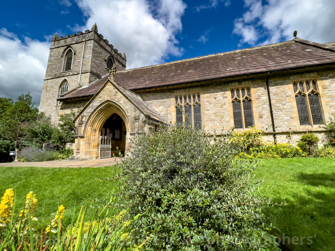 "St Mary's Church, Kettlewell." stock image