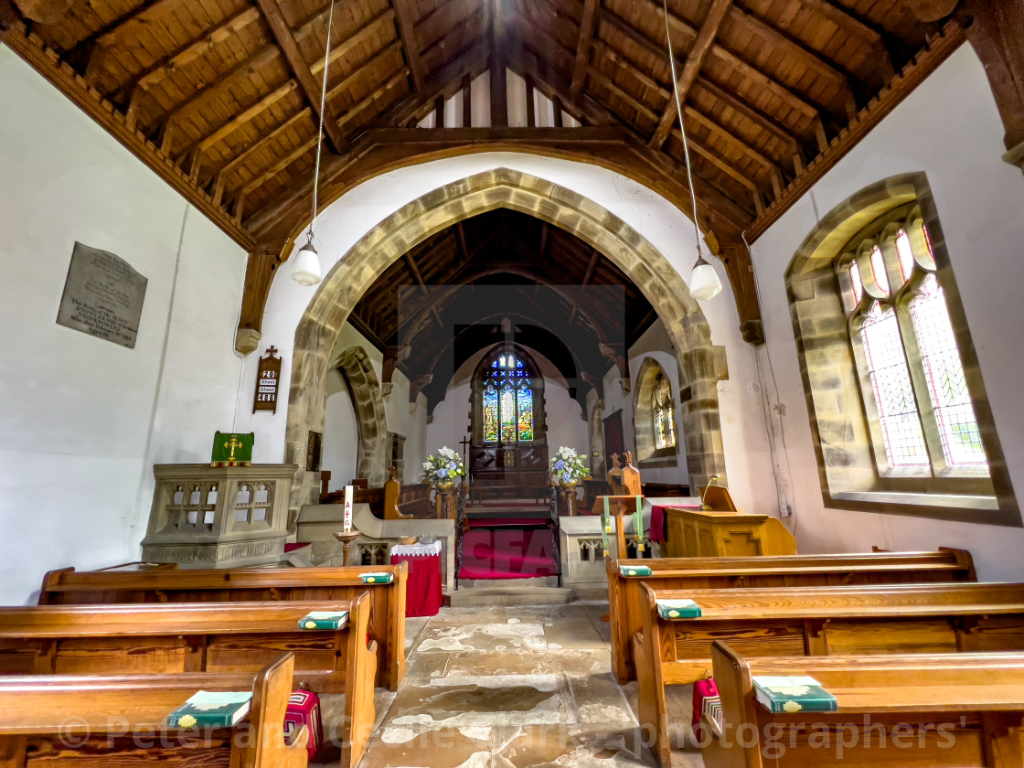 "St. Mary's Church, Kettlewell." stock image