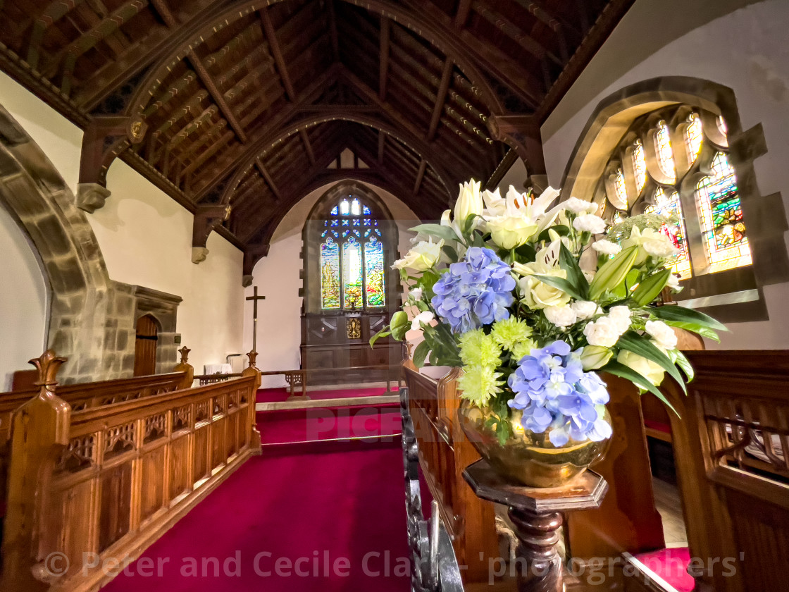 "St. Mary's Church, Kettlewell." stock image