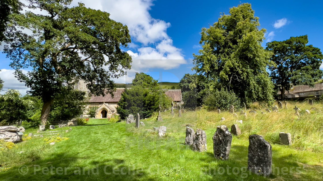 "Gravestones Kettlewell Church" stock image