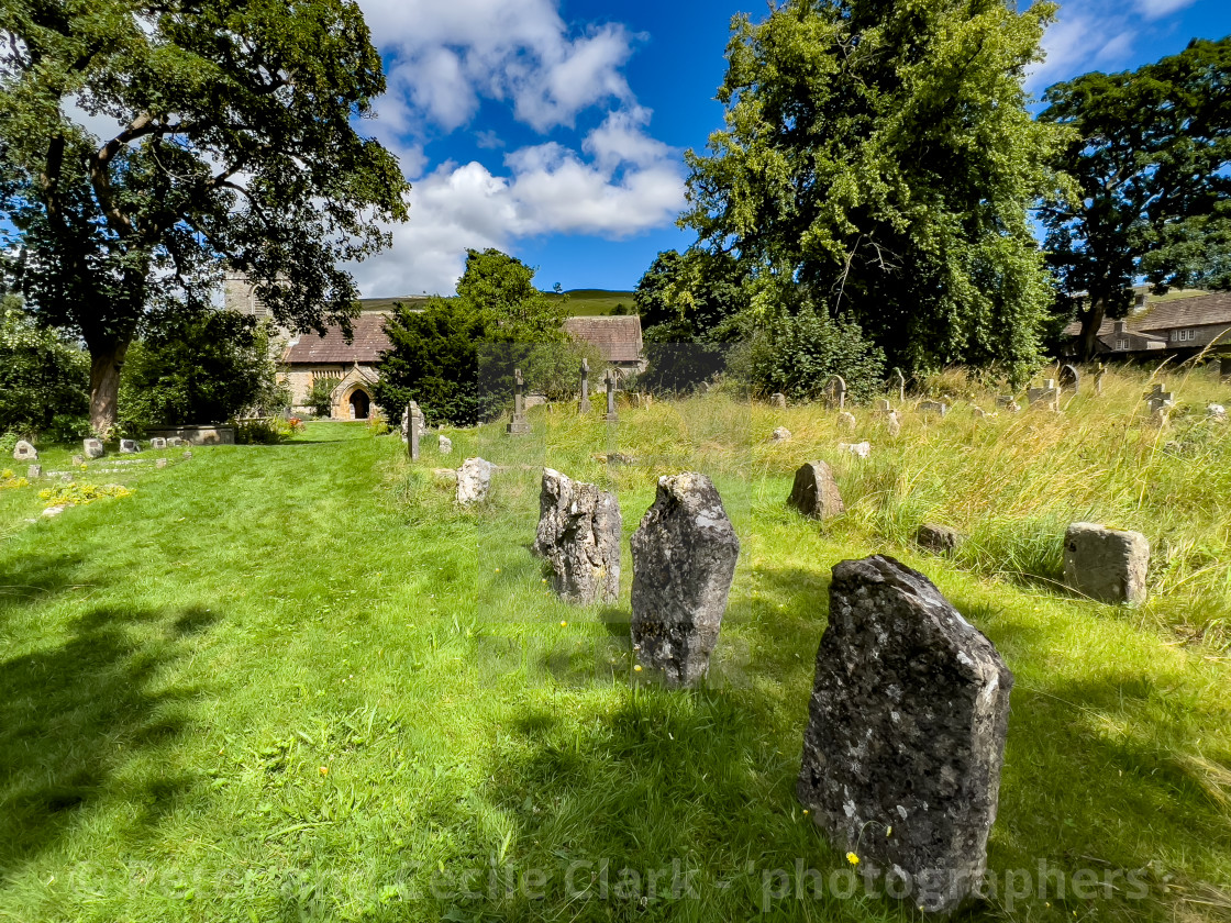 "Gravestones Kettlewell Church" stock image