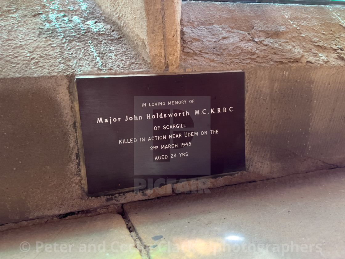 "Stained Glass Window Memorial, St. Mary's, Kettlewell" stock image