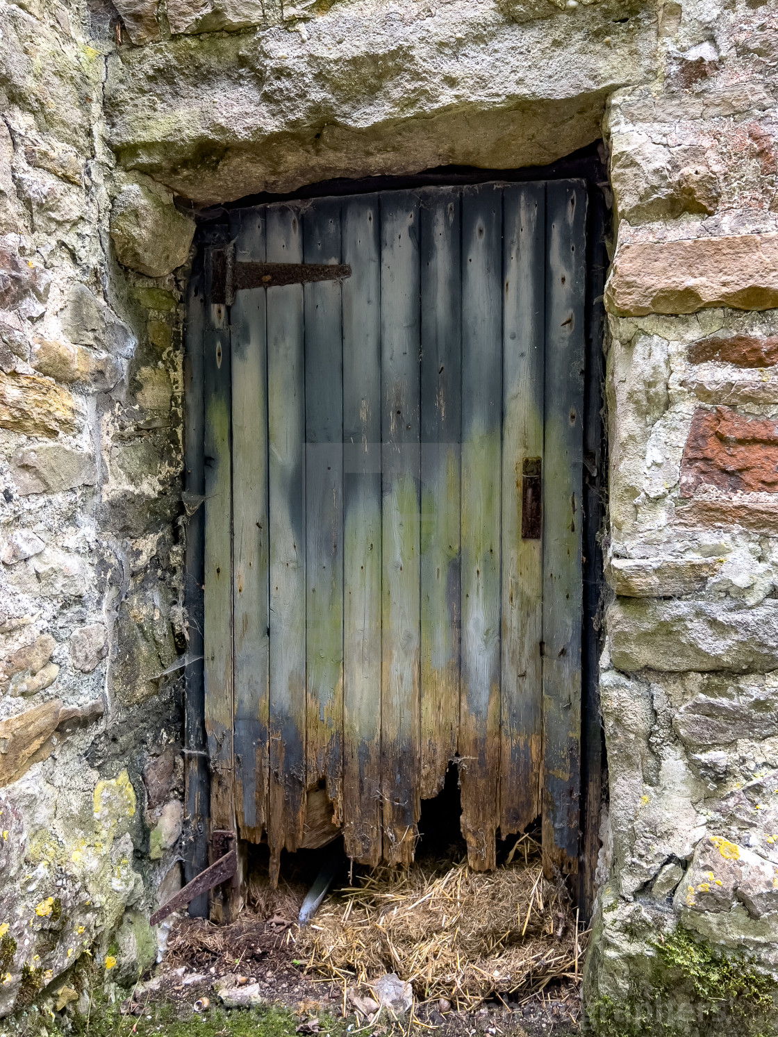 "Old Barn Door, Kettlewell." stock image