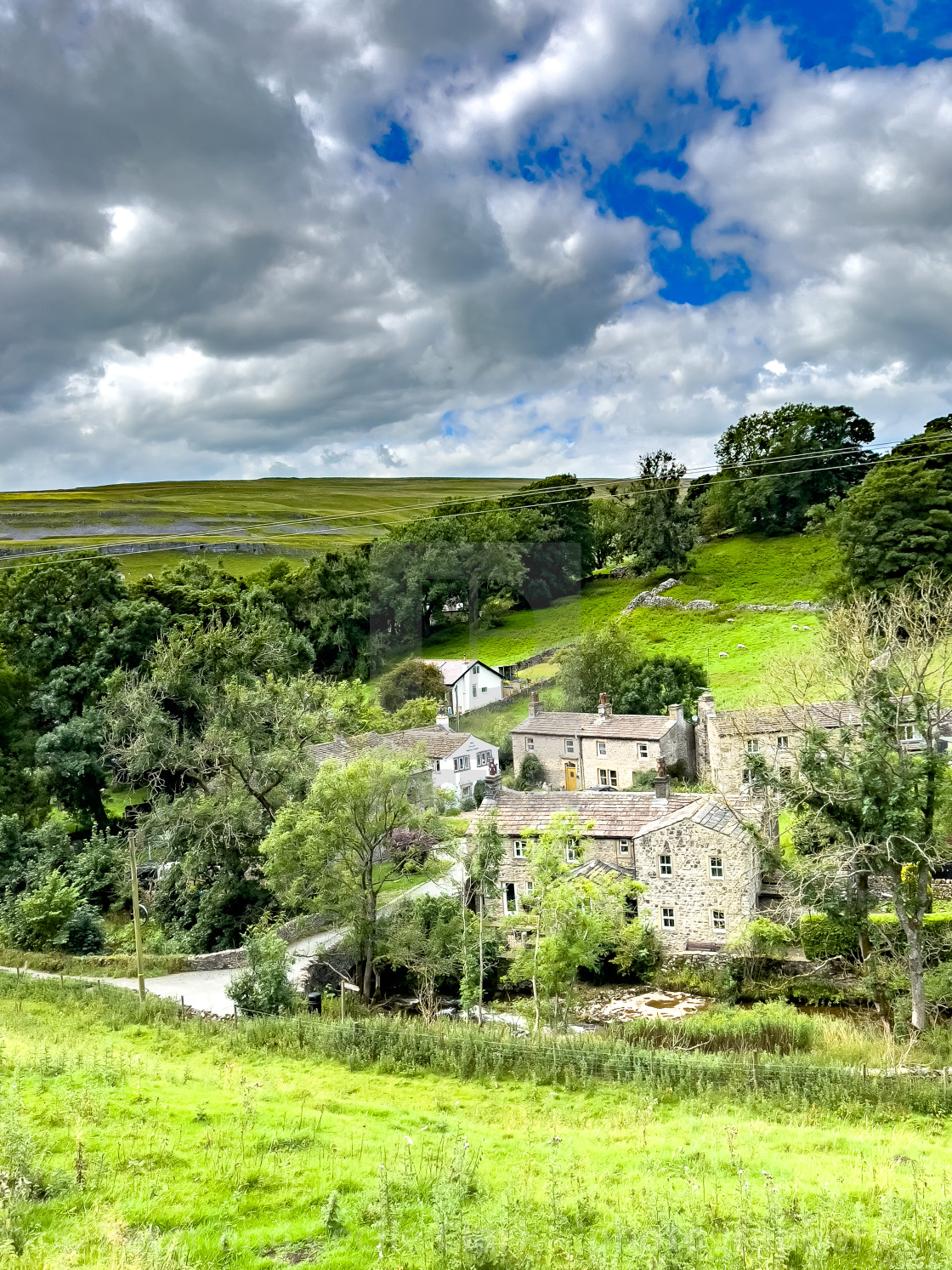 "Kettlewell Cottages." stock image