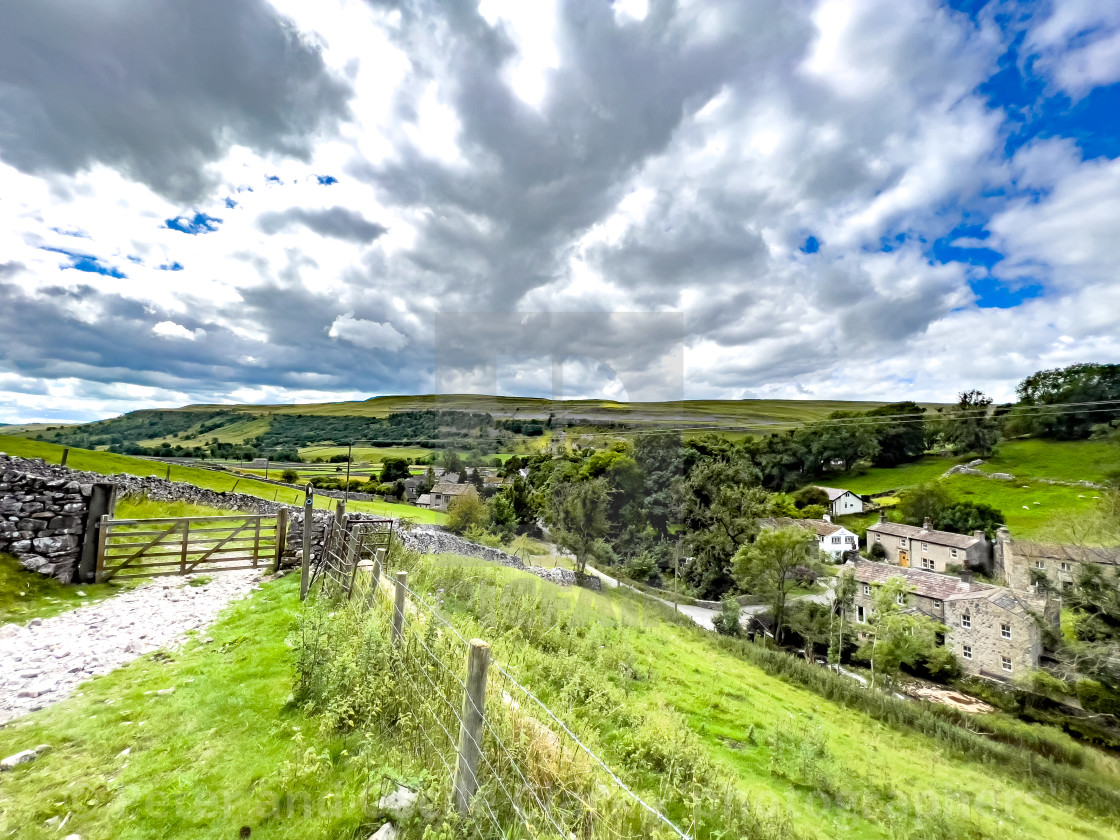 "Kettlewell Cottages." stock image