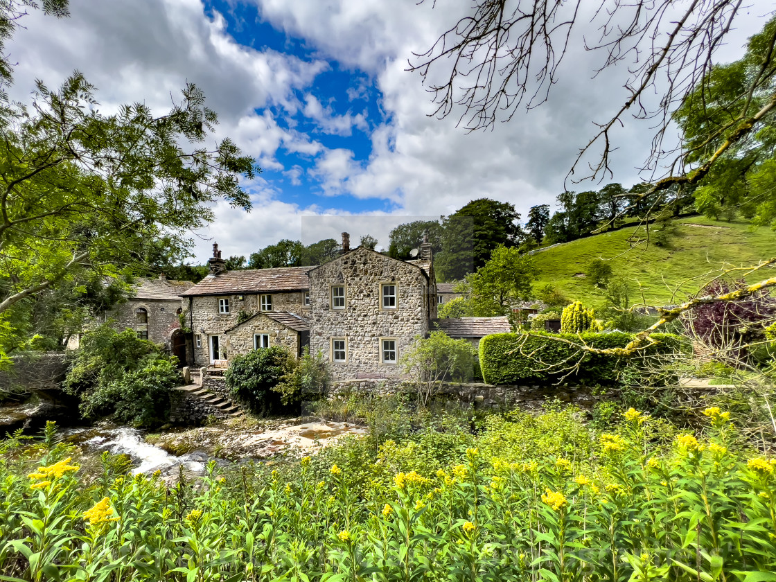 "Kettlewell Cottages." stock image