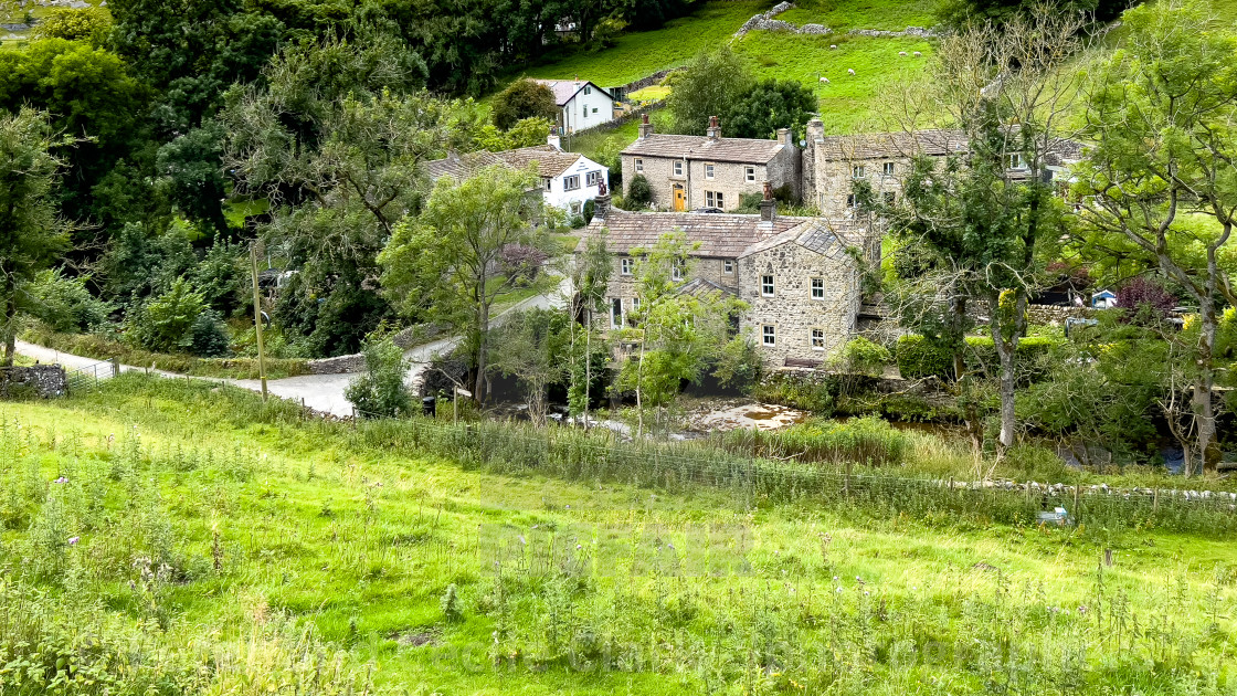 "Kettlewell Cottages." stock image