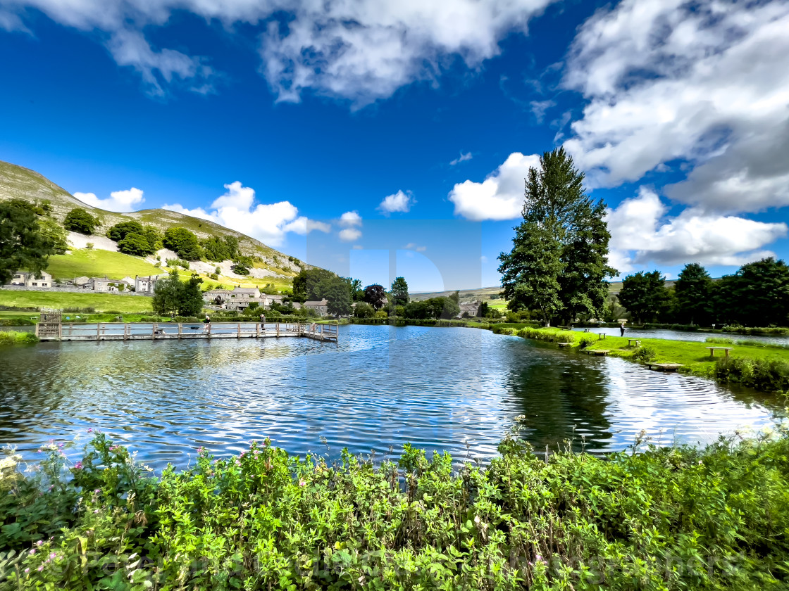 "Kilnsey Park Fly Fishing Lake" stock image