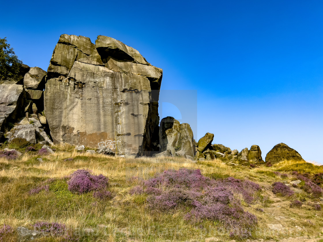 "Cow and Calf Rocks Ilkley." stock image