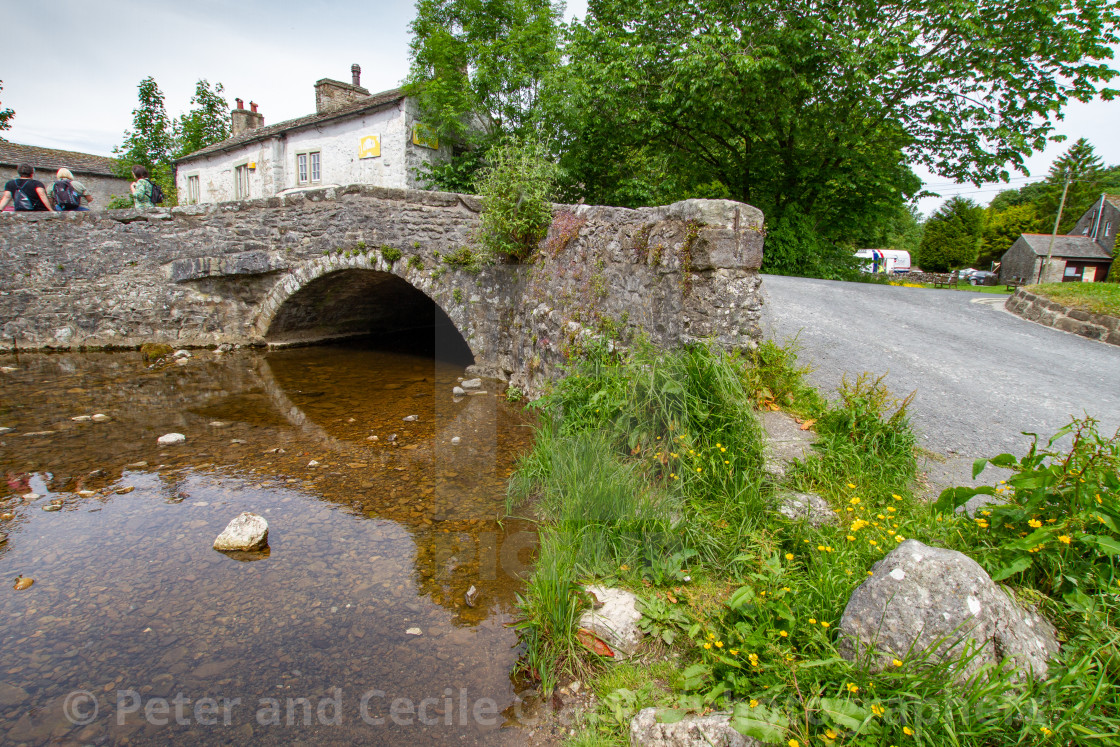 "Malham, Stone Arched Bridge" stock image