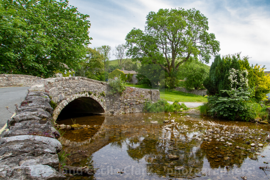 "Malham, Stone Arched Bridge" stock image