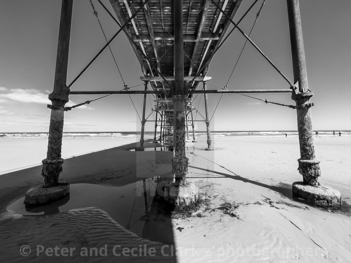 "Saltburn Pier, Saltburn by the Sea." stock image