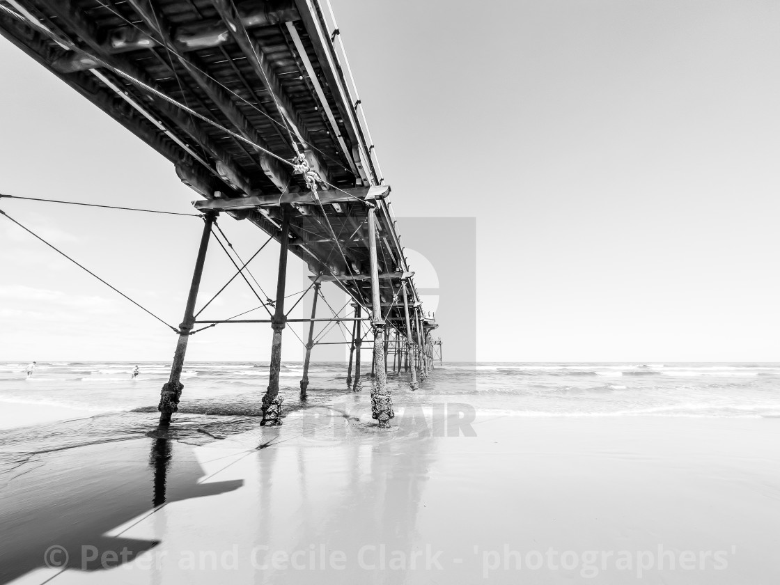 "Saltburn Pier, Saltburn by the Sea." stock image