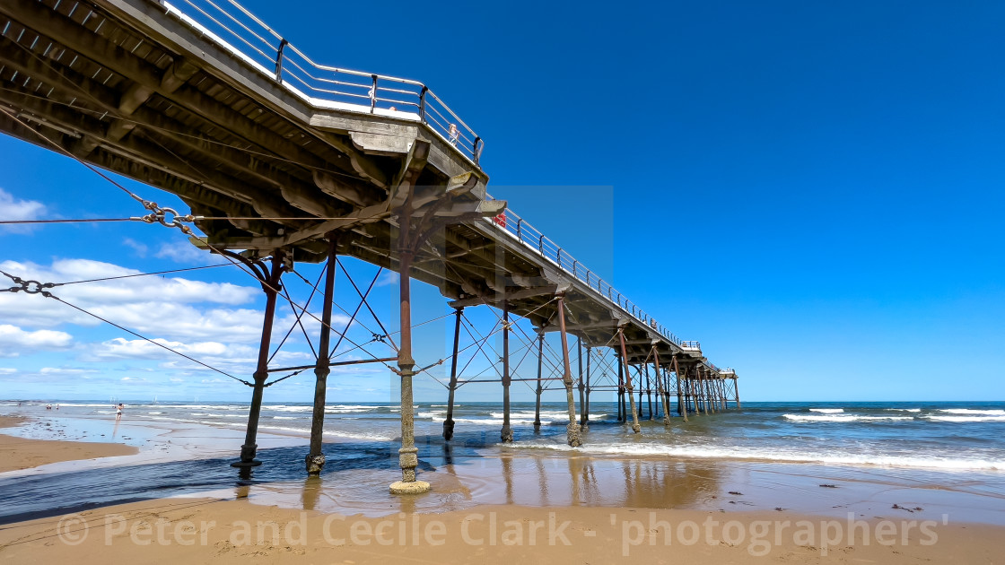 "Saltburn Pier, Saltburn by the Sea." stock image