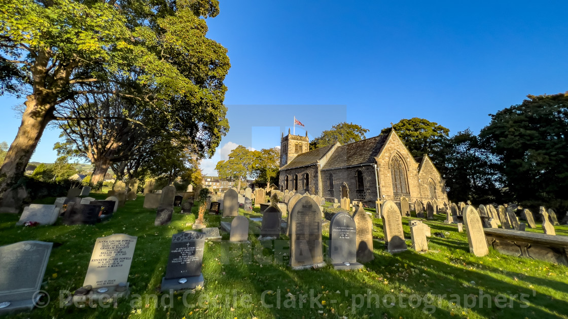 "St Peters Parish Church, Addingham, Wharfedale, Yorkshire." stock image