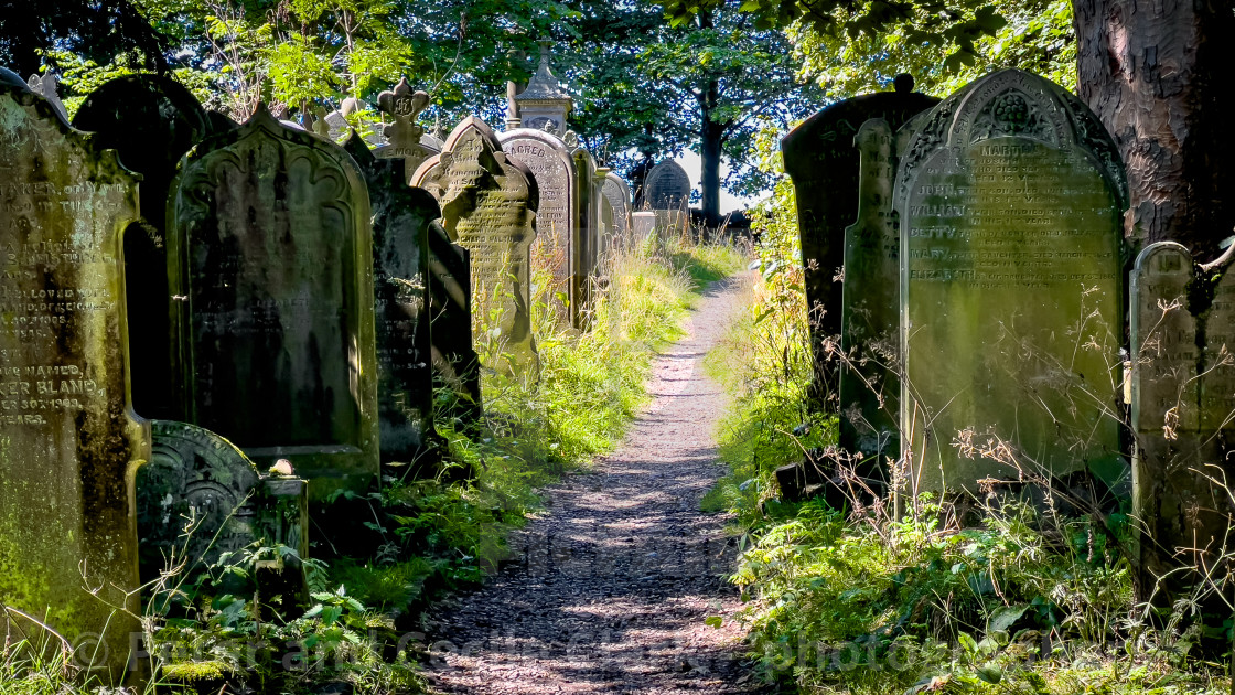 "Graveyard, St Michael and All Angels' Church, Haworth, Bronte Country," stock image