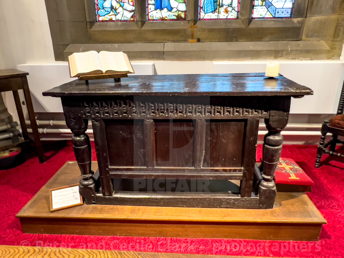 "Altar, St Michael and All Angel's Church, Haworth" stock image