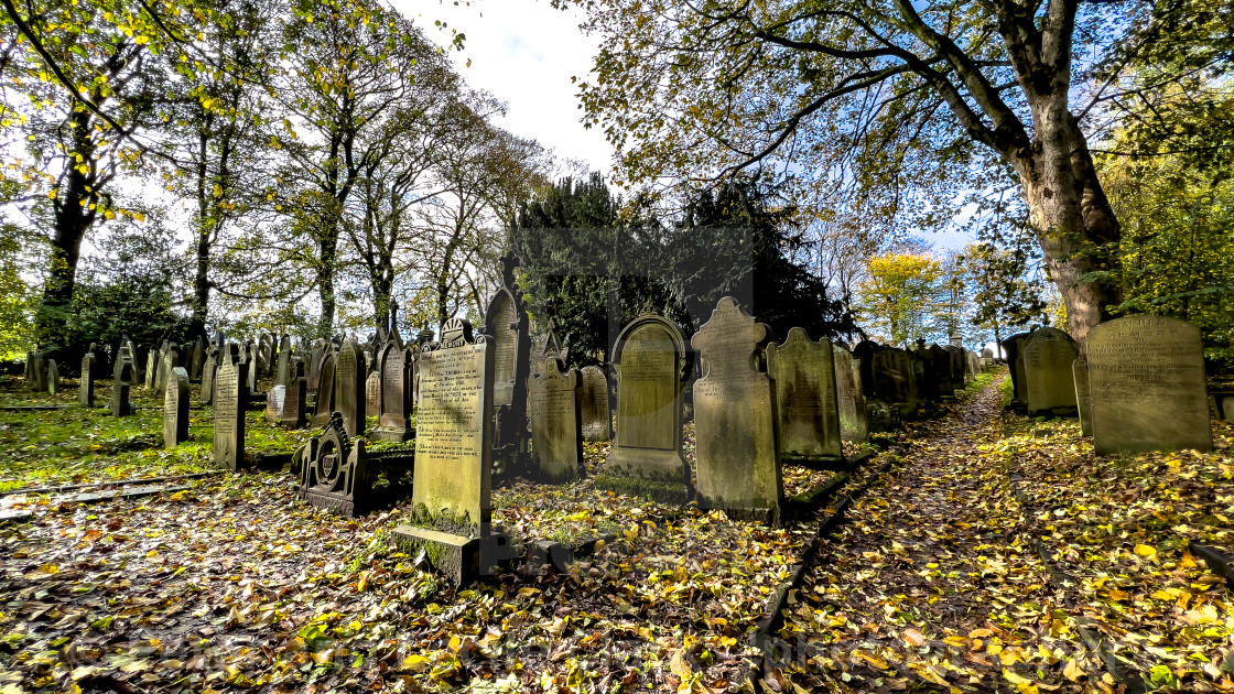 "Graveyard, St Michael and All Angels' Church, Haworth, Yorkshire. Bronte Country." stock image