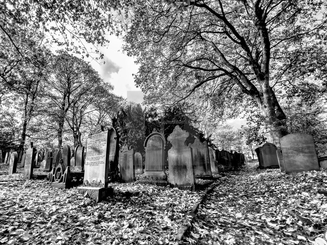 "Graveyard, St Michael and All Angels' Church, Haworth, Yorkshire. Bronte Country." stock image