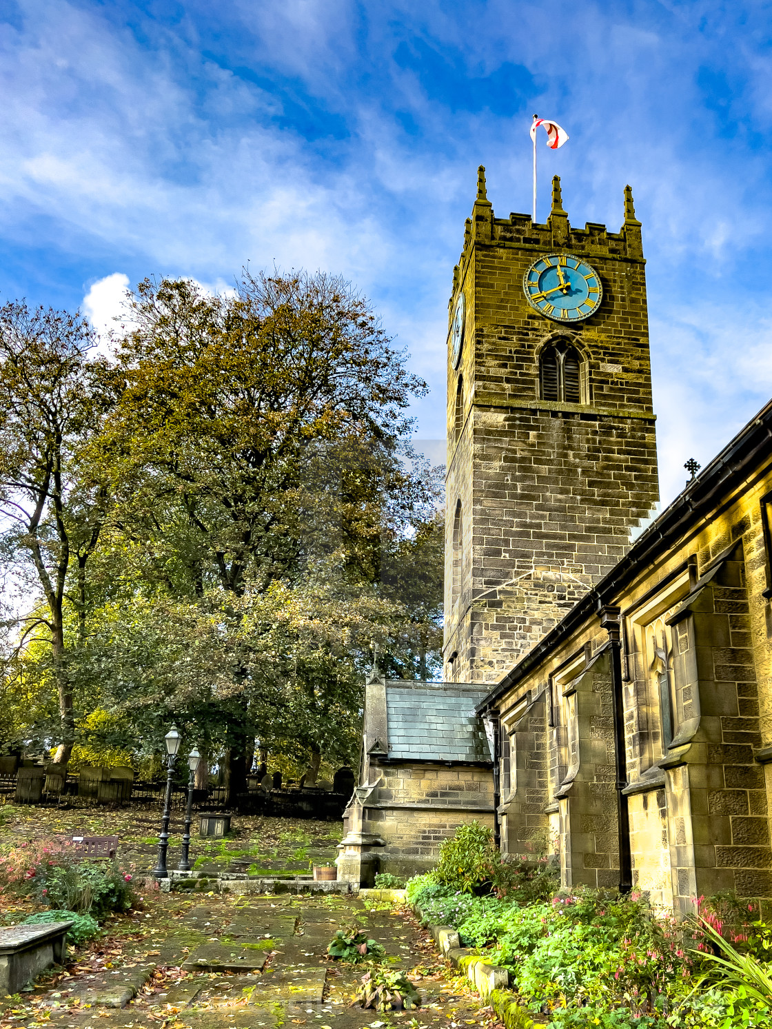 "St Michael and All Angels' Church, Haworth, Yorkshire. Bronte Country." stock image