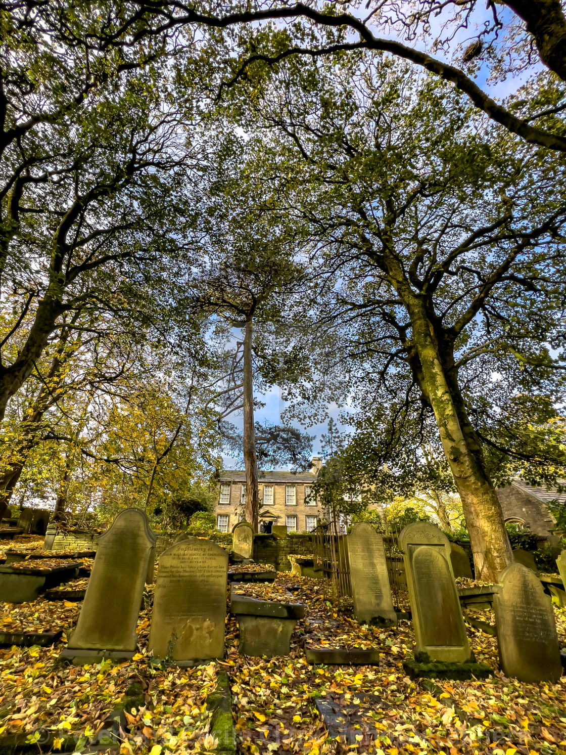 "Graveyard, St Michael and All Angels' Church, Haworth, Yorkshire. Bronte Country." stock image