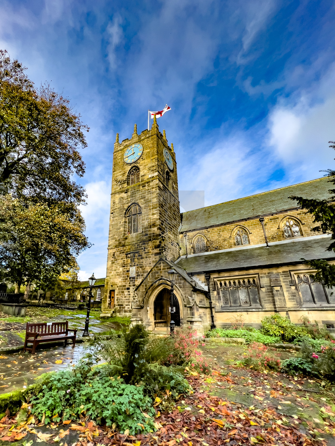 "St Michael and All Angels' Church, Haworth, Yorkshire. Bronte Country." stock image