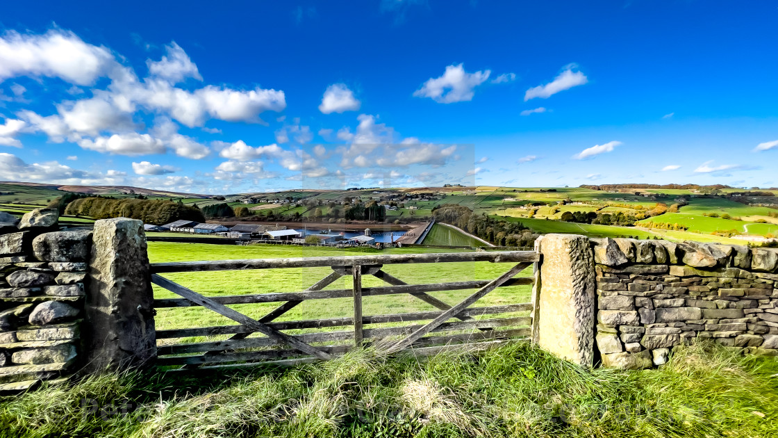 "Lower Laithe Reservoir, Bronte Country." stock image