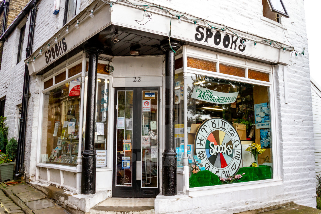 "Spooks Emporium, Haworth Shop" stock image