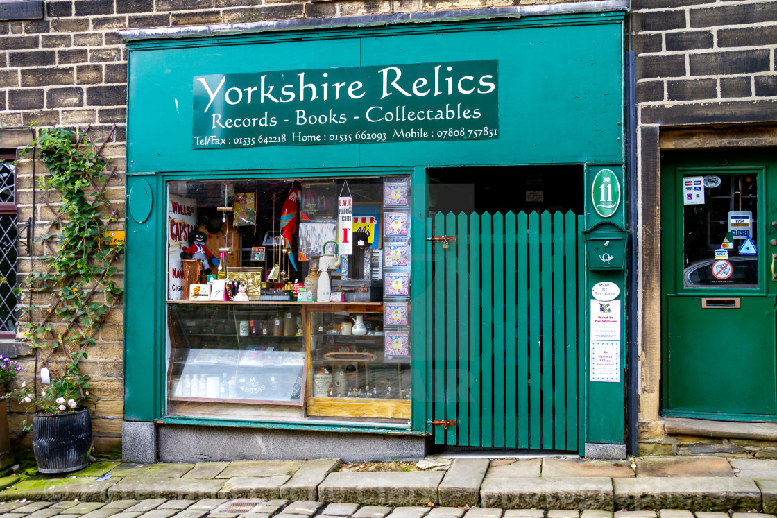 "Yorkshire Relics, Haworth Shop" stock image