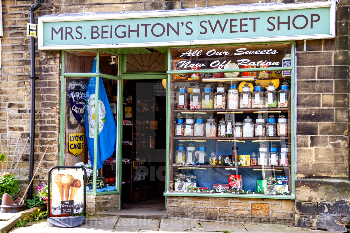 "Mrs Beightons Sweetshop, Haworth" stock image