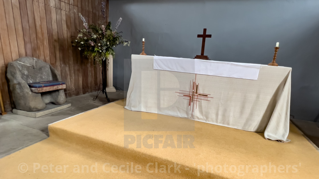 "St Mary and St Laurence Church, Altar Table" stock image