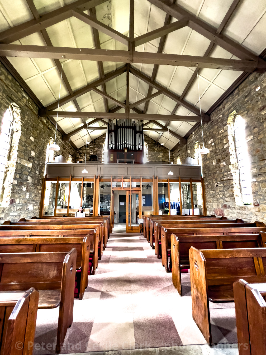 "St Mary and St Laurence Church, Interior, Rosedale Abbey." stock image