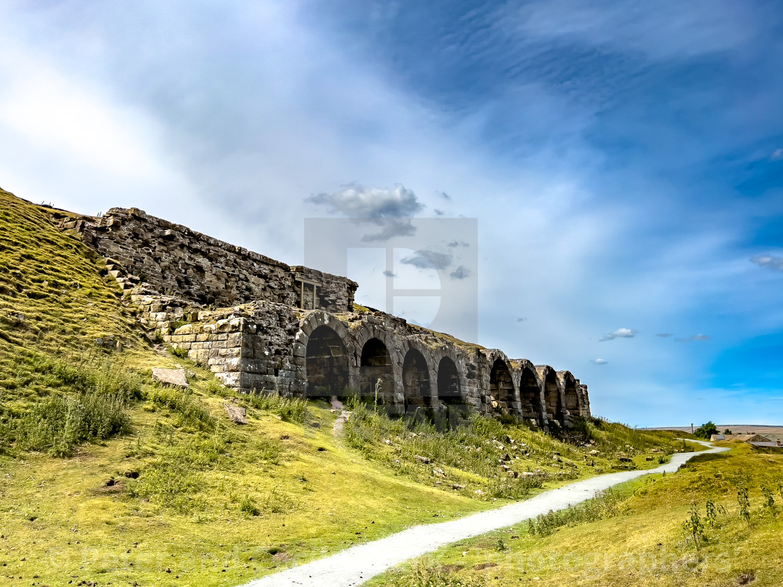 "Rosedale Abbey, Bank Top, Ironworks." stock image