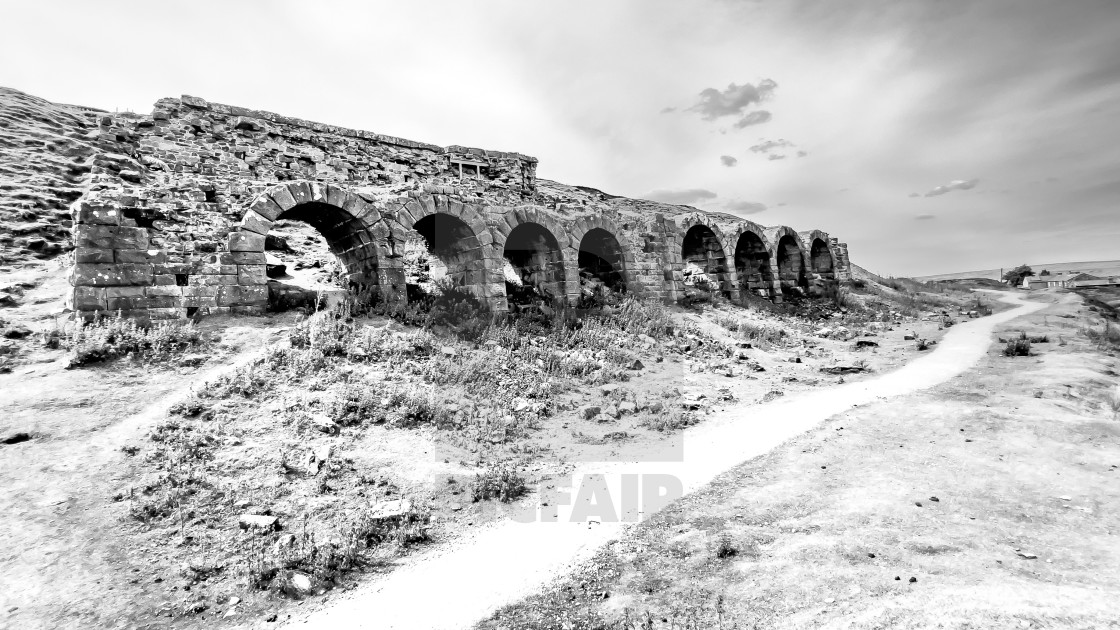 "Rosedale Abbey, Bank Top, Ironworks." stock image