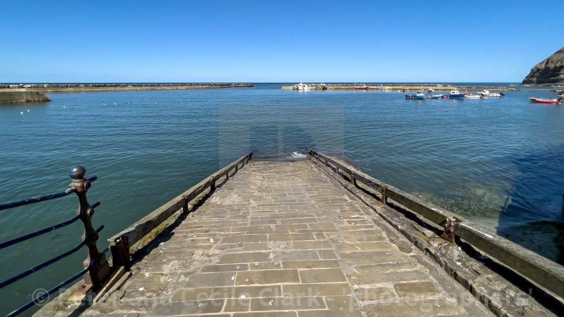 "Boat Slipway, Staithes." stock image