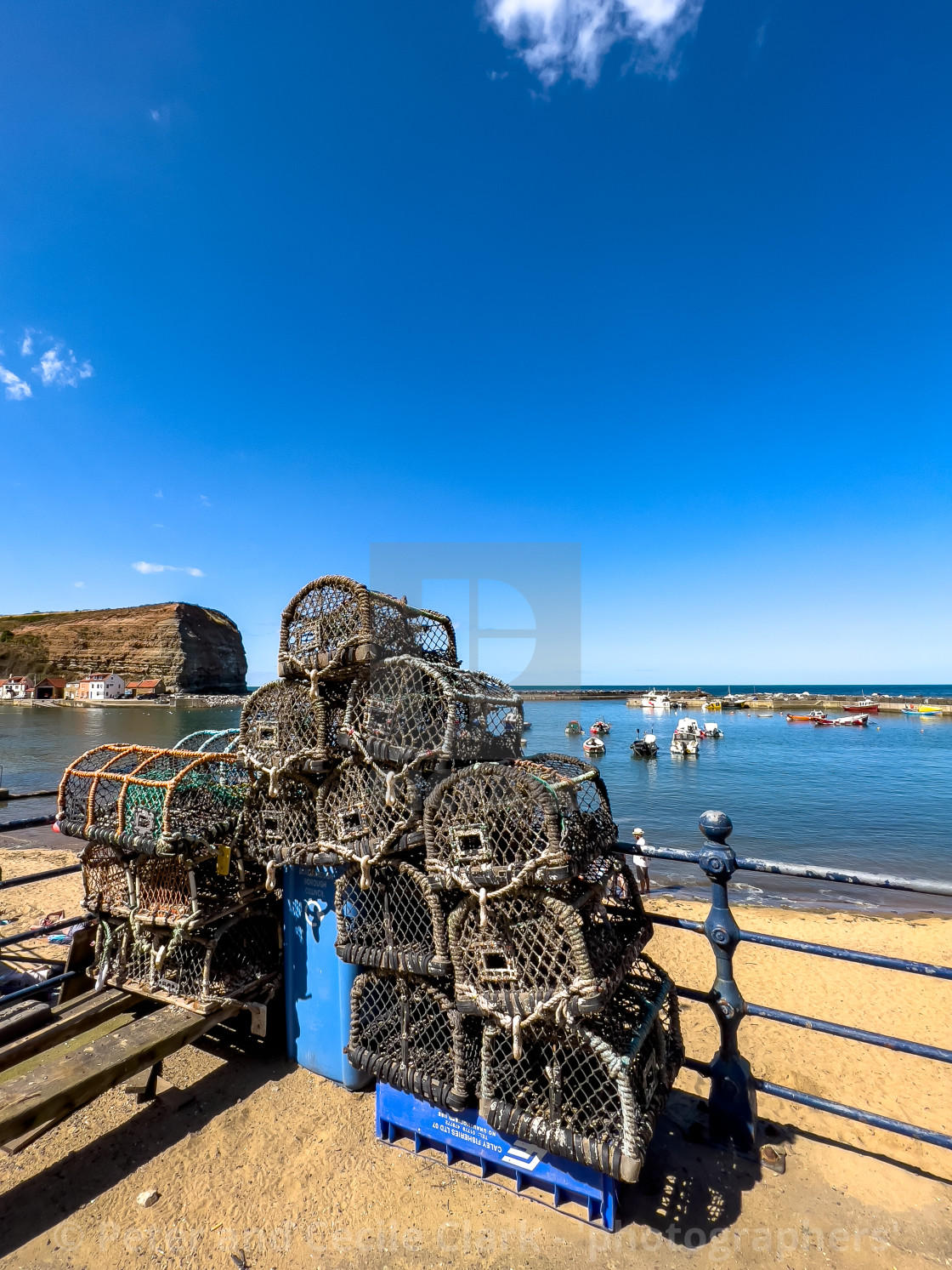 "Staithes, Lobster Pots" stock image