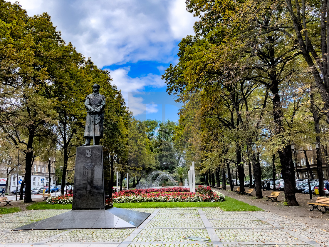 "Marshal Józef Piłsudski Square, Gliwice, Poland." stock image